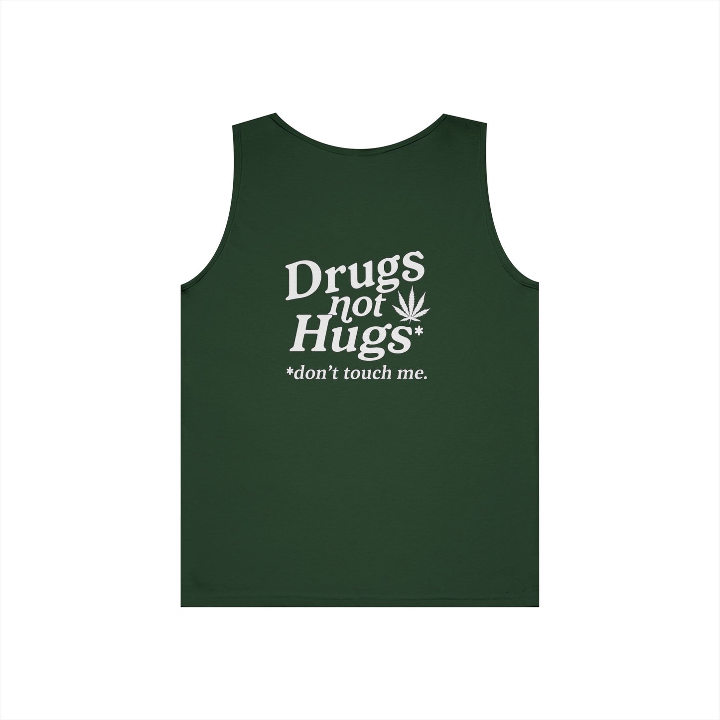 Drugs Not Hugs Tank Top (front logo + back design) - Meme Apparel