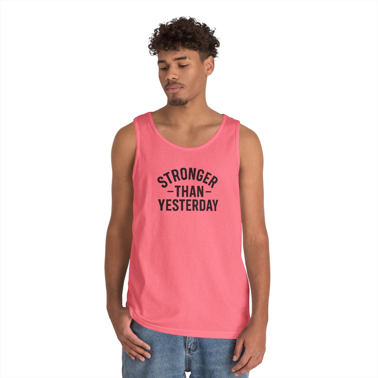Stronger Than Yesterday Tank Top (front design) – Discipline Club Shirt
