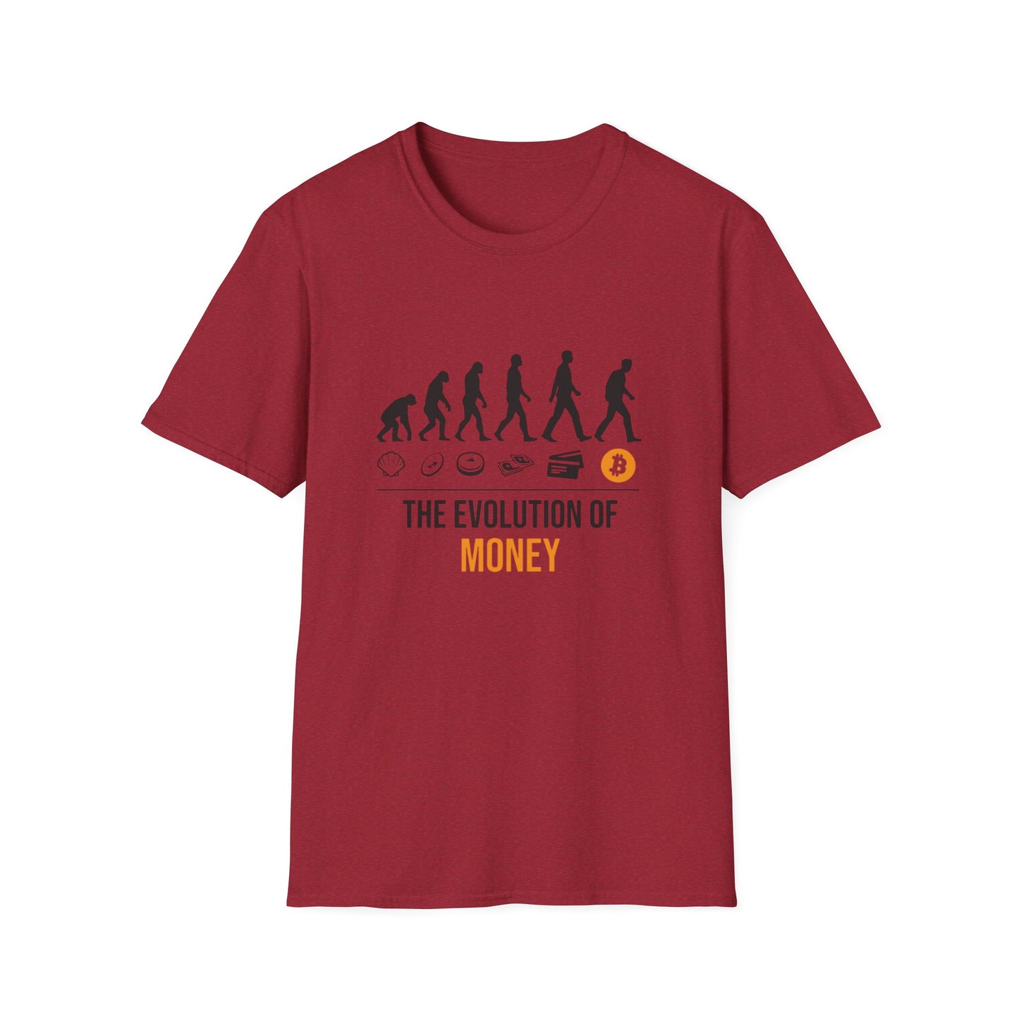 The Evolution of Money Tee (front design) – Crypto Vault Shirt