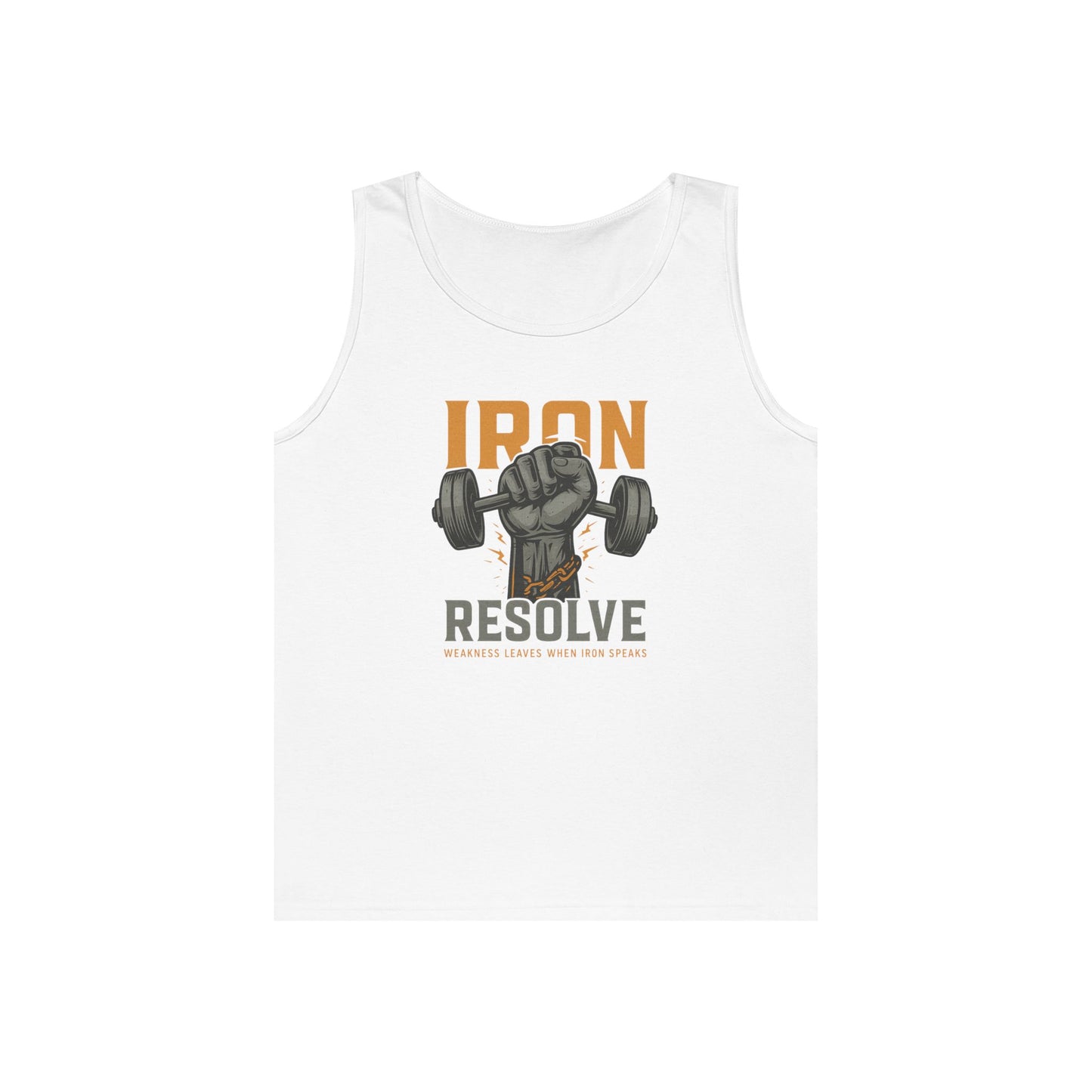 Iron Resolve Tank Top (front design) – Gym Apparel