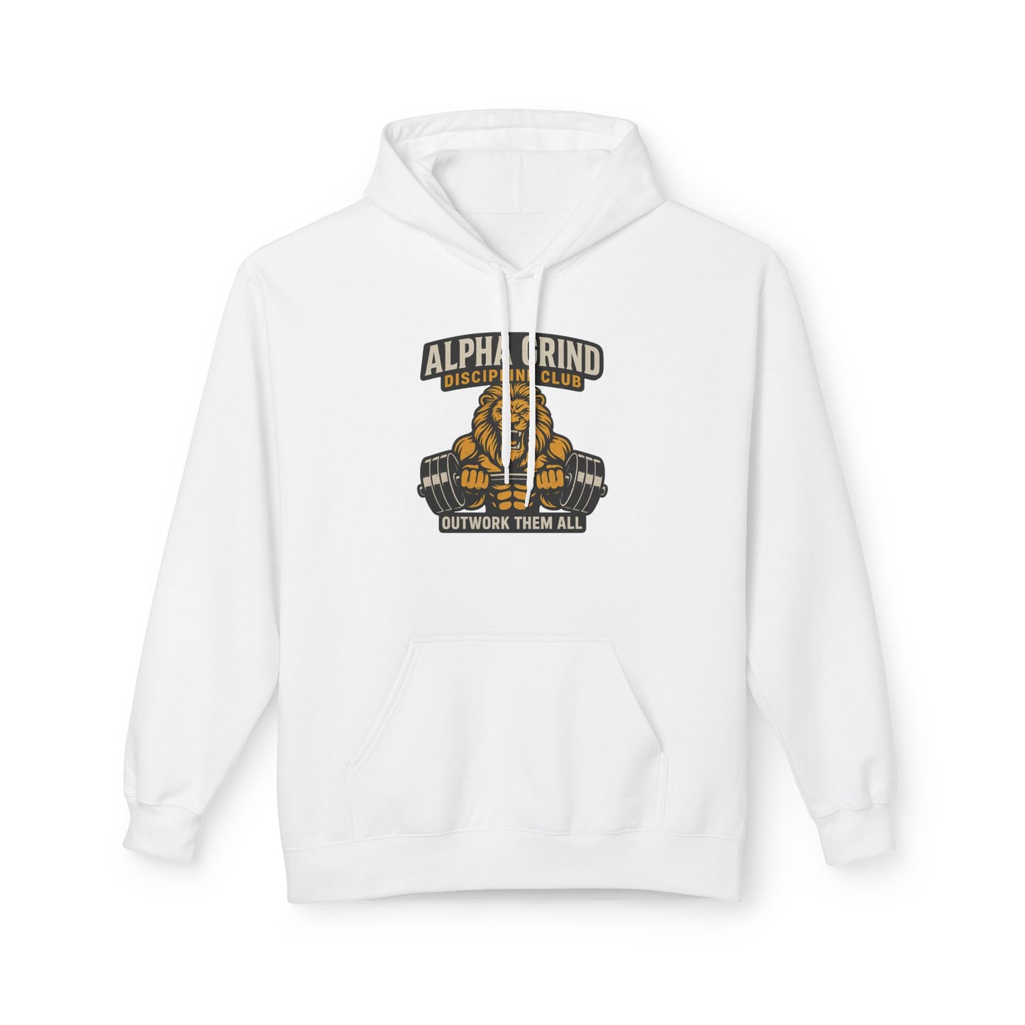 Alpha Grind Midweight Softstyle Fleece Hoodie (front design) – Gym Apparel