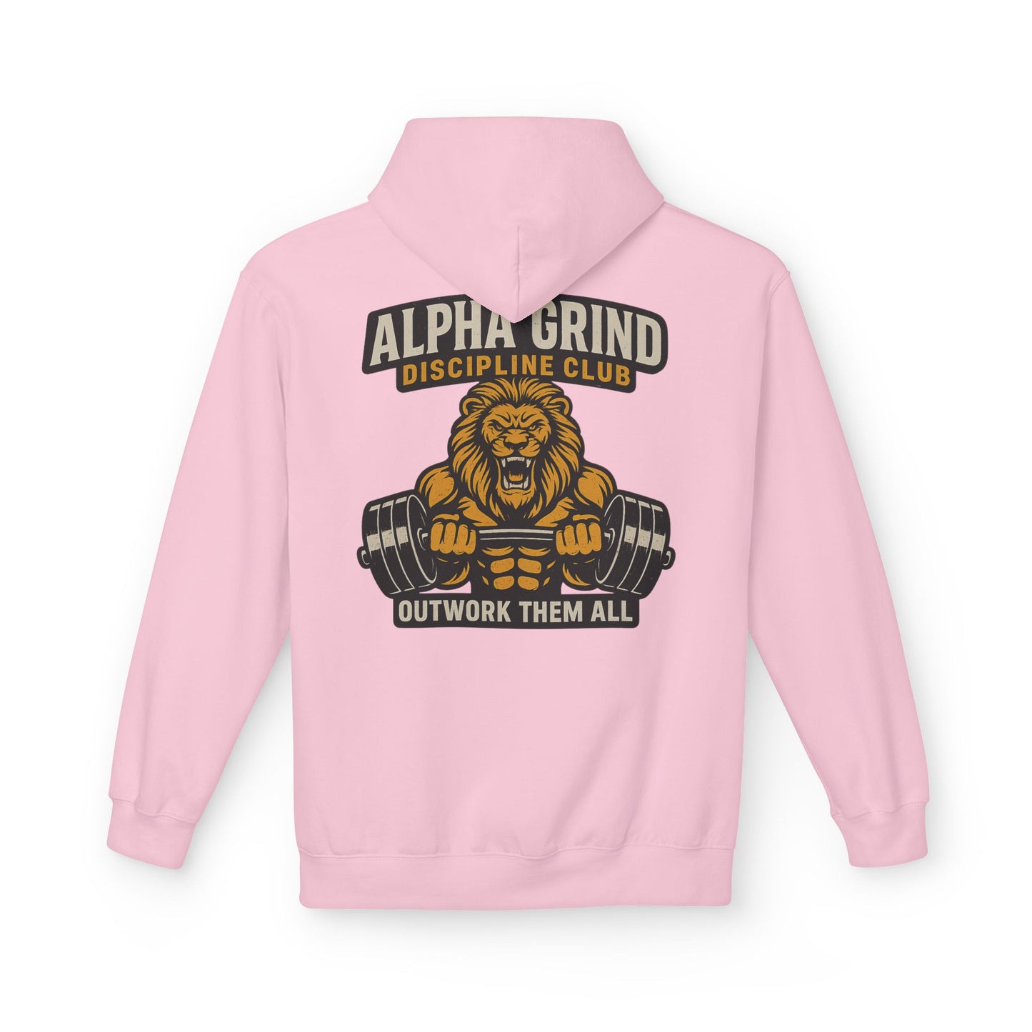 Alpha Grind Midweight Softstyle Fleece Hoodie (front logo + back design) – Gym Apparel