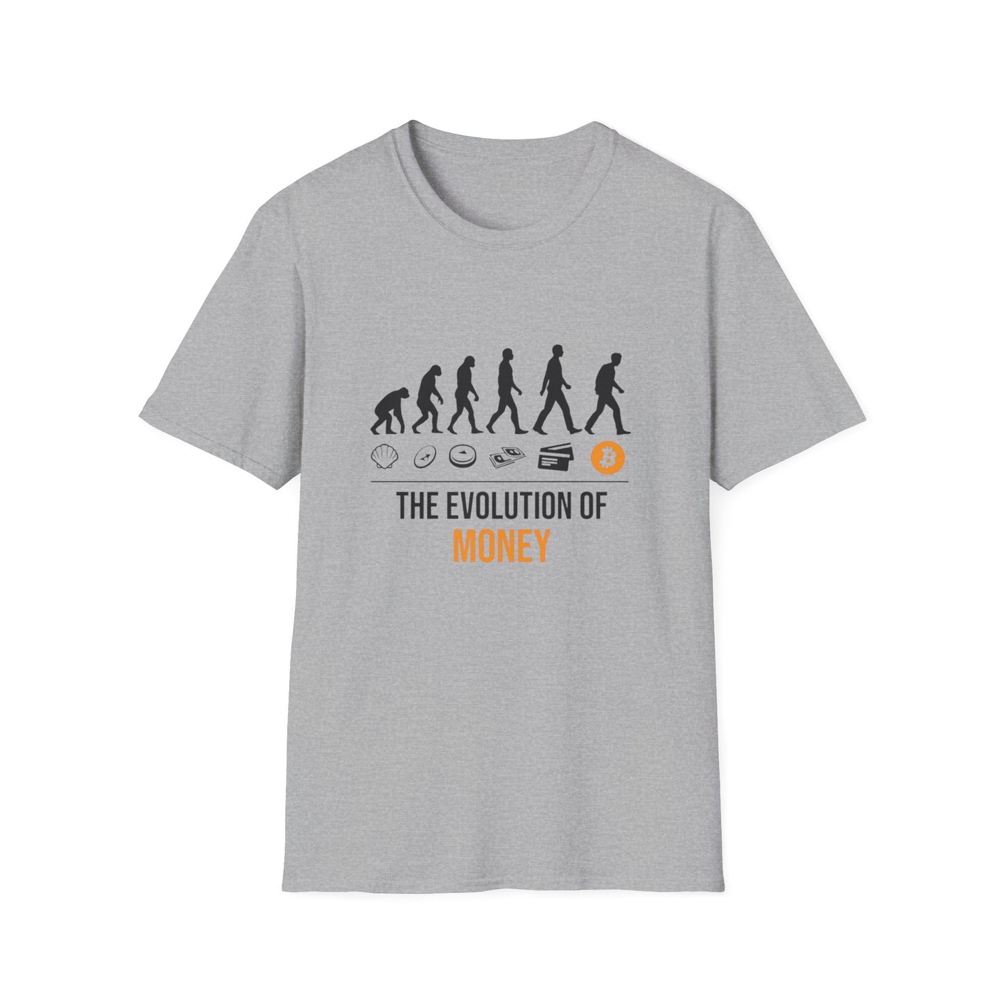 The Evolution of Money Tee (front design) – Crypto Vault Shirt