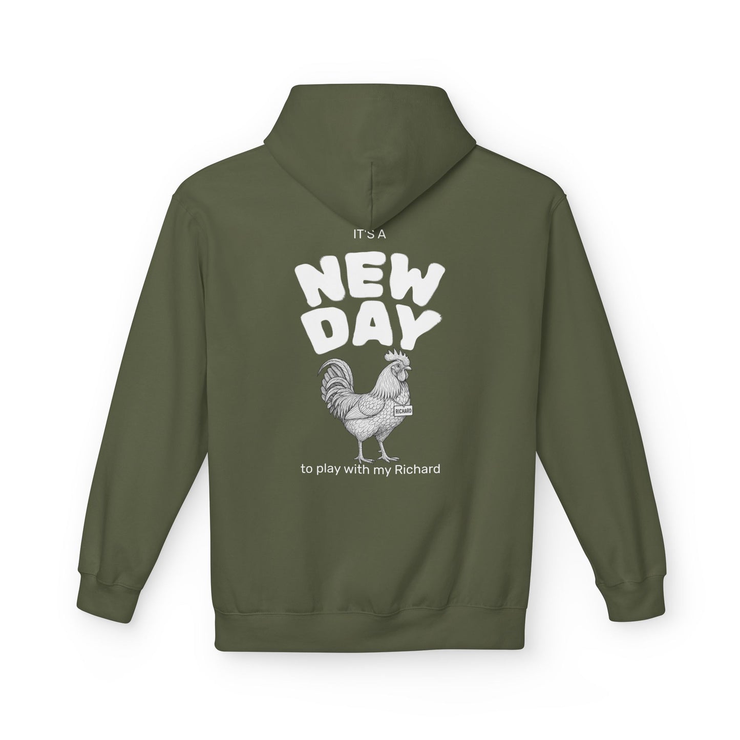 Richard Midweight Softstyle Fleece Hoodie (front logo + back design) - Meme Apparel