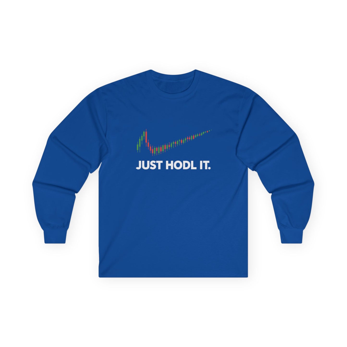 Just HODL It Long Sleeve Tee (front design) – Crypto Vault Shirt