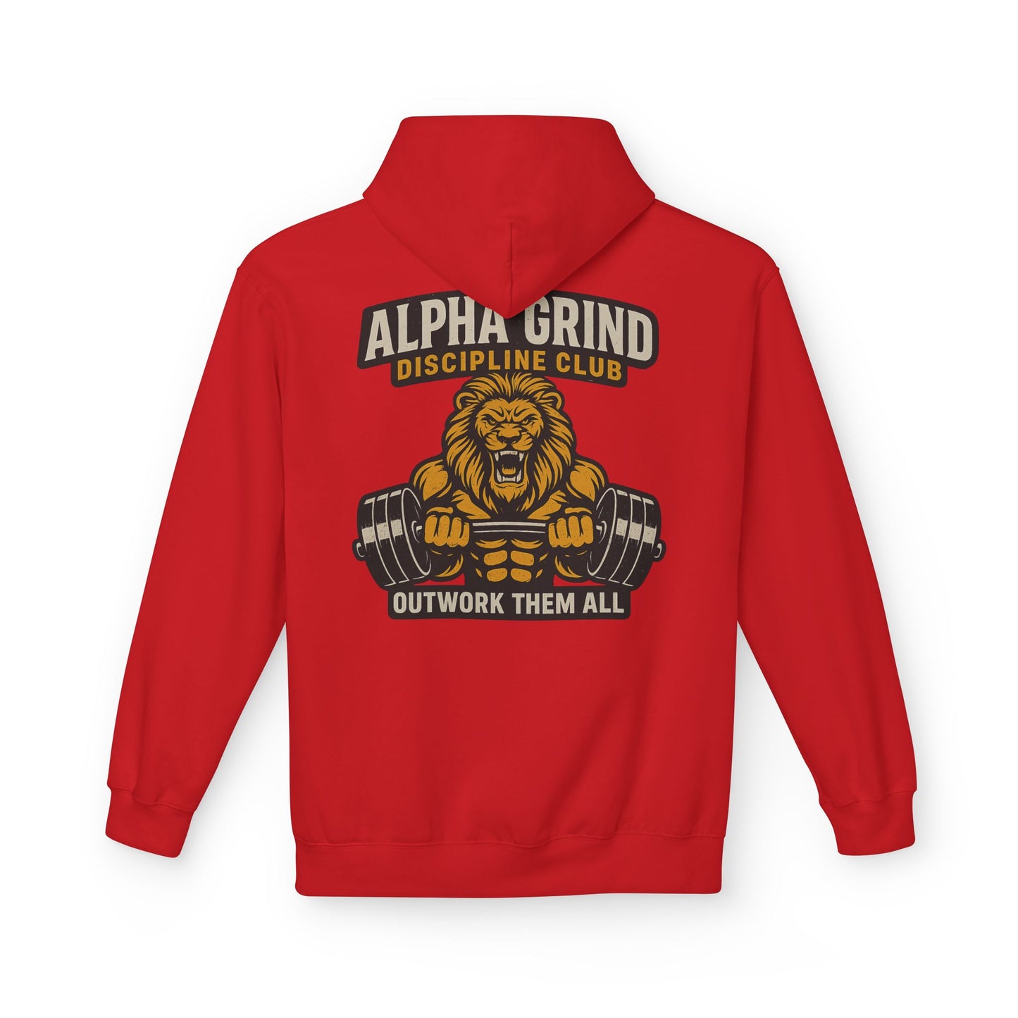 Alpha Grind Midweight Softstyle Fleece Hoodie (front logo + back design) – Gym Apparel