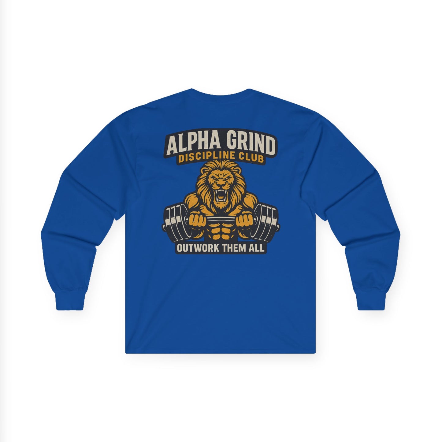 Alpha Grind Long Sleeve (front logo + back design) – Gym Apparel