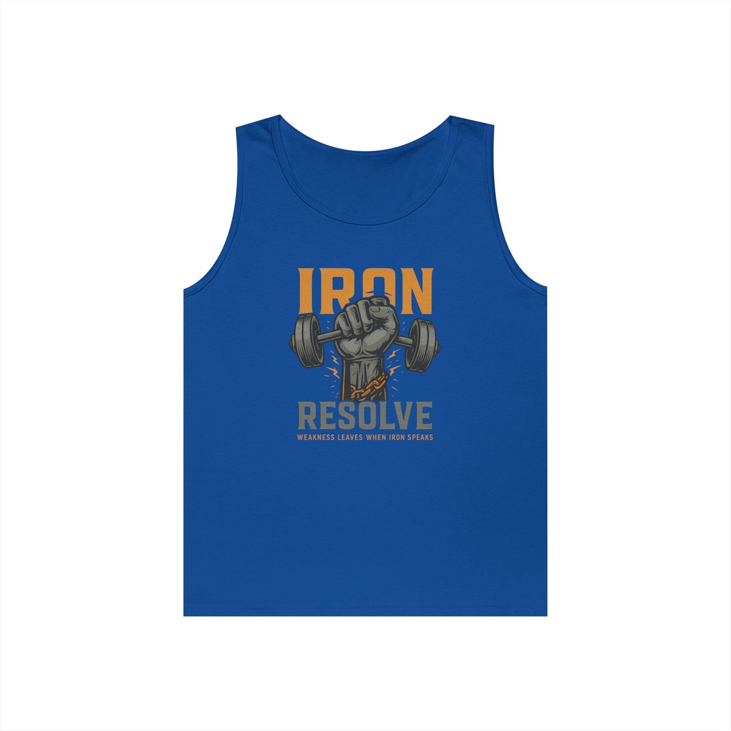 Iron Resolve Tank Top (front design) – Gym Apparel