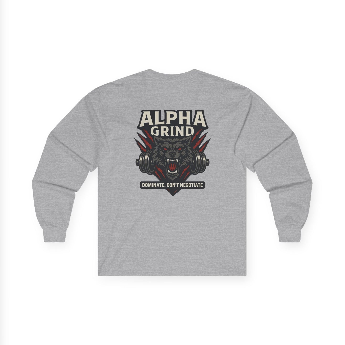 Dominate Long Sleeve (front logo + back design) – Gym Apparel