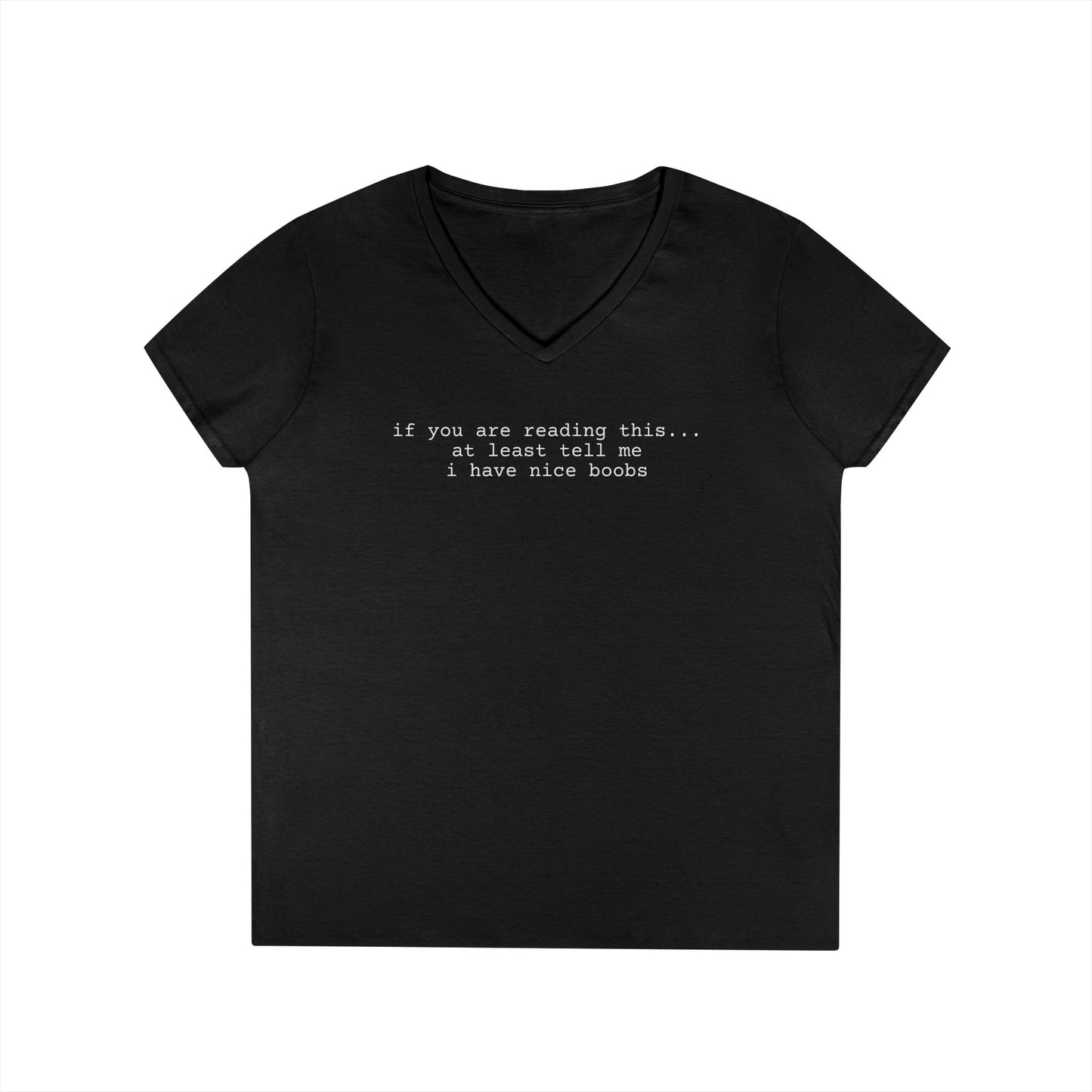 Nice Boobs V-Neck Tee (front design) – Meme Apparel