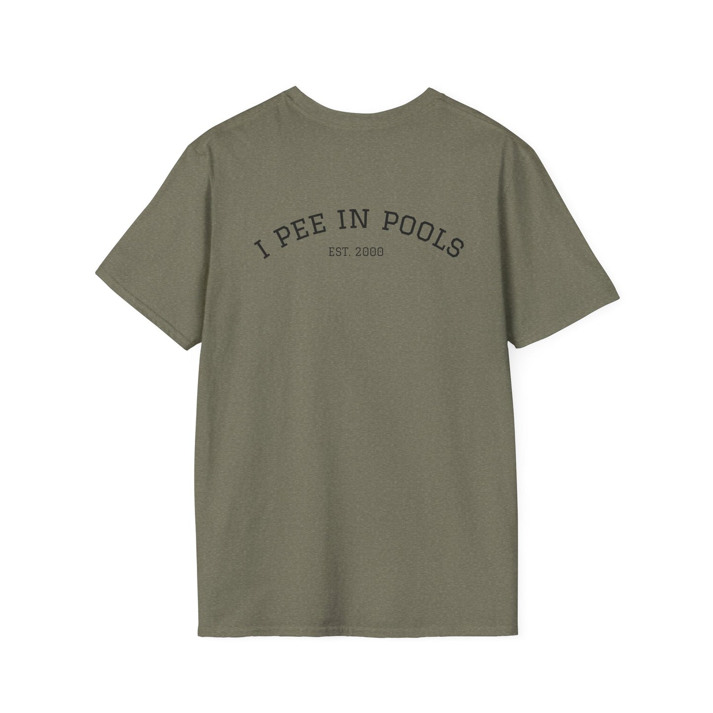 I Pee In Pools T-Shirt (front logo + back design) - Meme Apparel