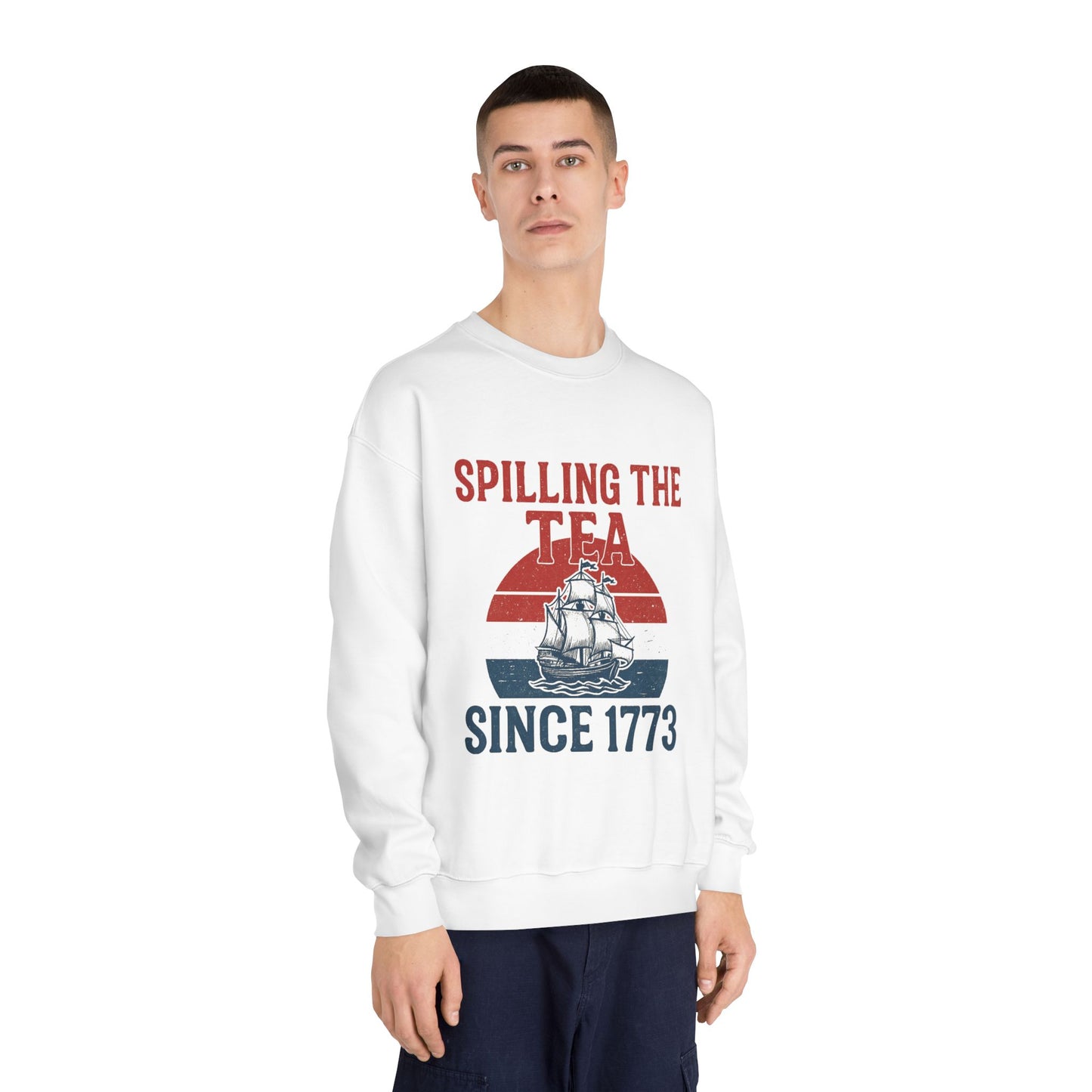 Spillin’ the Tea Since 1773 Crewneck Sweatshirt (front design) – American Pride Pullover