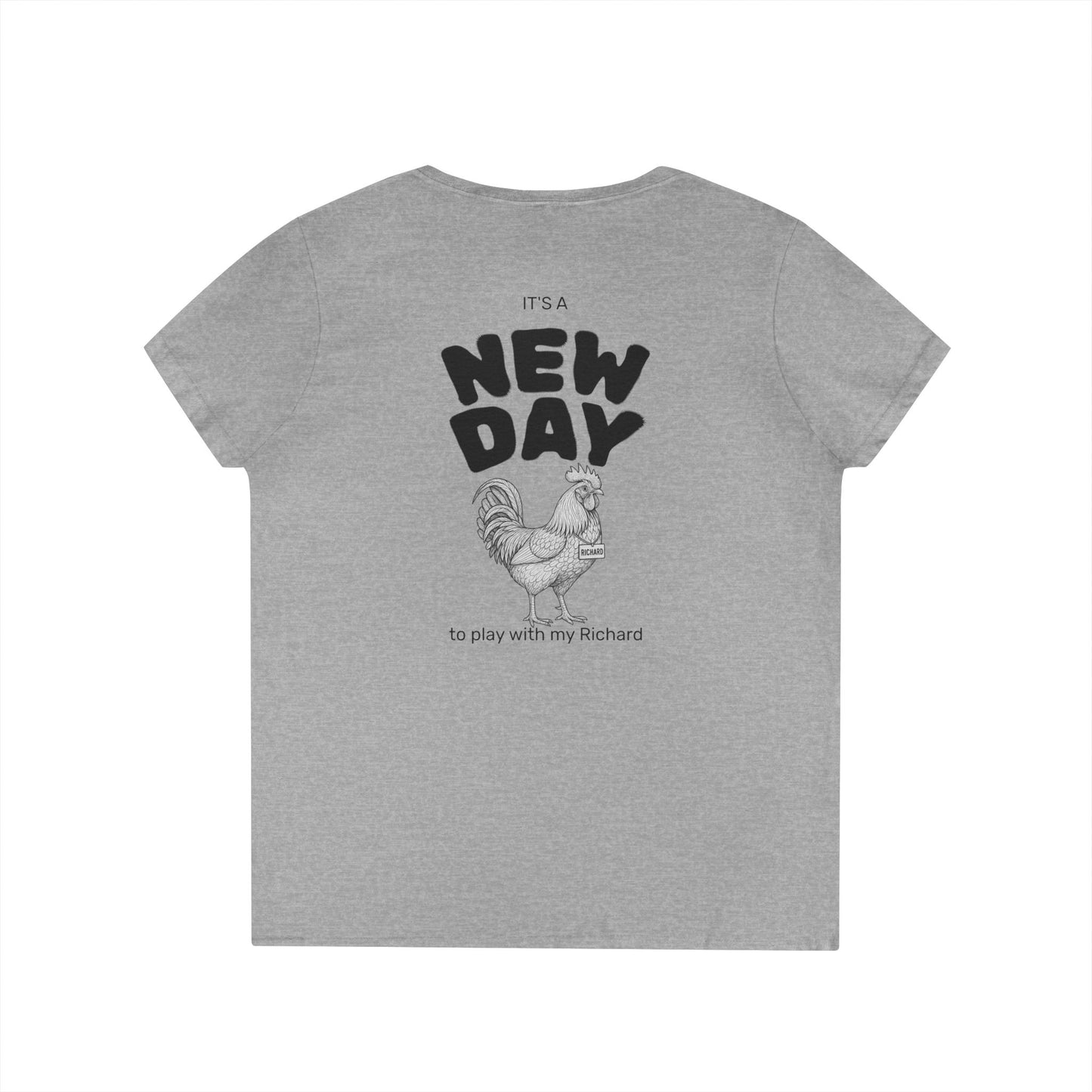 Richard V-Neck Tee (front logo + back design) – Meme Apparel