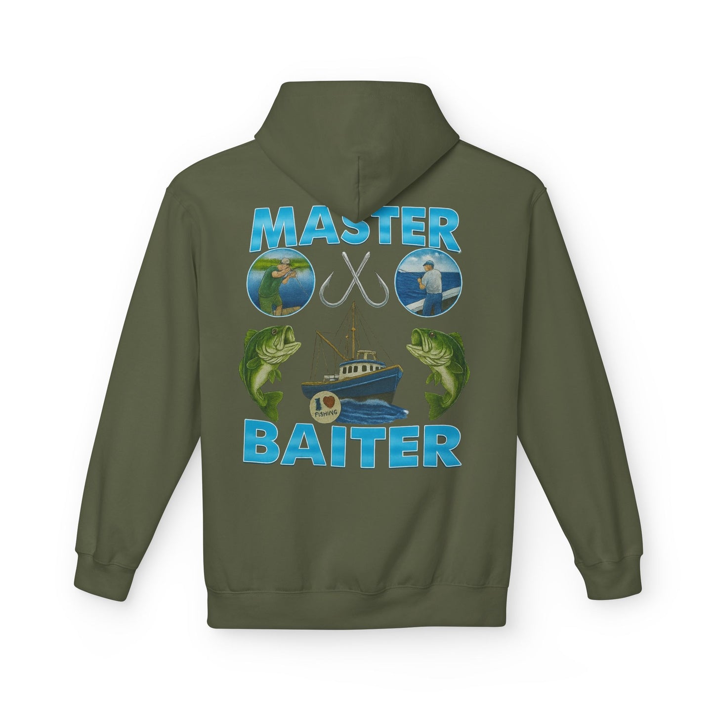 Master Baiter Midweight Softstyle Fleece Hoodie (front logo + back design) - Meme Apparel