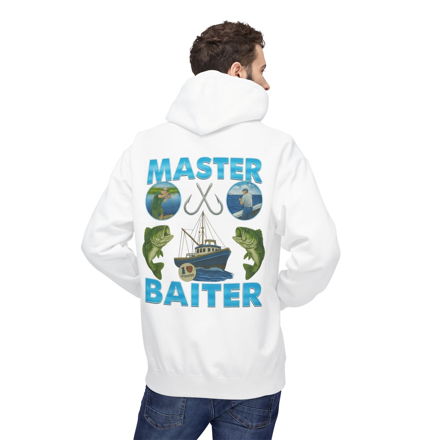 Master Baiter Midweight Softstyle Fleece Hoodie (front logo + back design) - Meme Apparel
