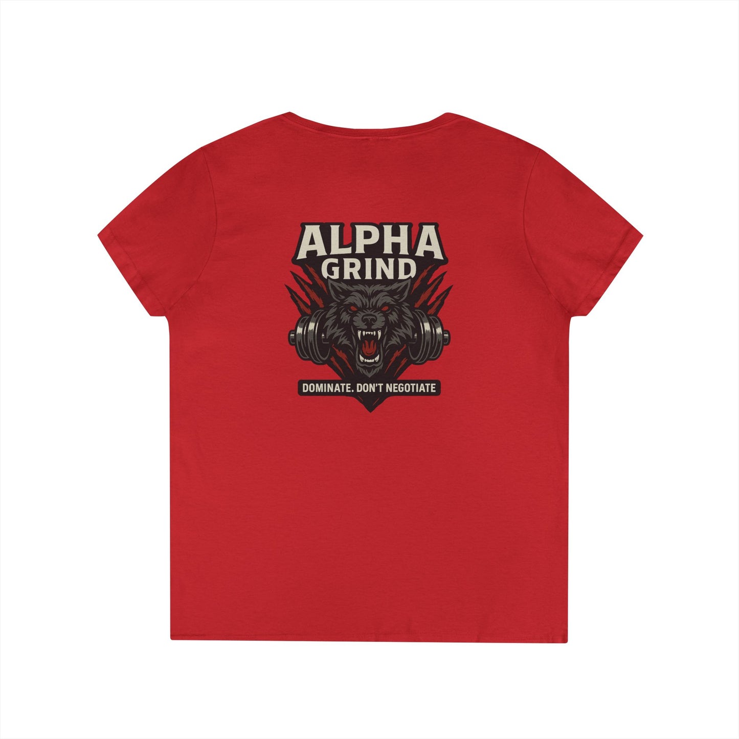 Dominate V-Neck T-Shirt (front logo + back design) – Gym Apparel