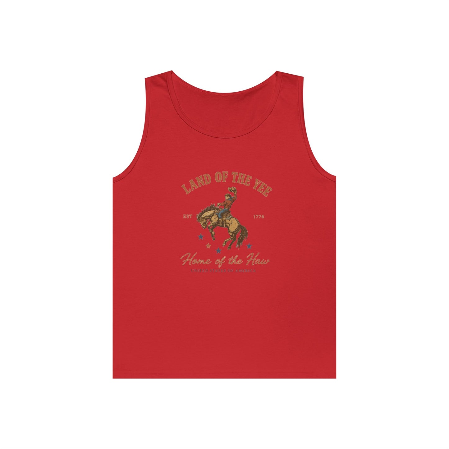 Land of the Yee, Home of the Haw Tank Top (front design) – American Pride Shirt