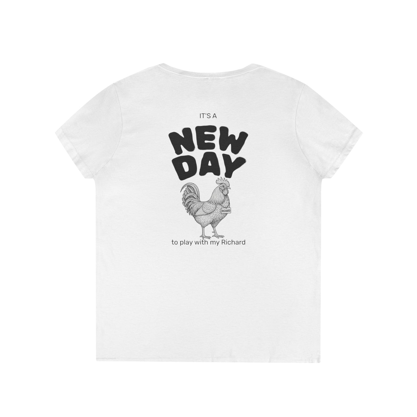 Richard V-Neck Tee (front logo + back design) – Meme Apparel