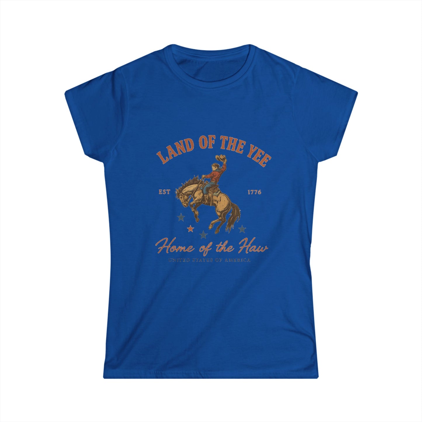 Land of the Yee, Home of the Haw Womens Tee (front design) – American Pride Shirt
