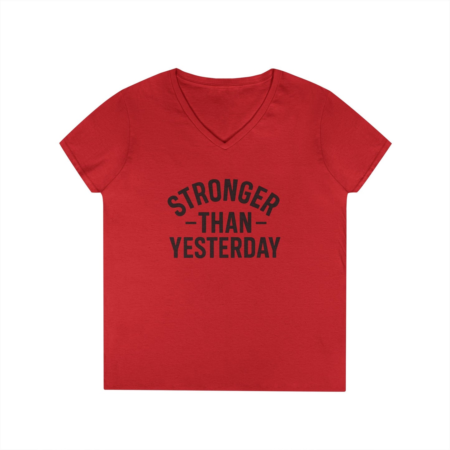 Stronger Than Yesterday Tee (front design) – Discipline Club Ladies V-Neck
