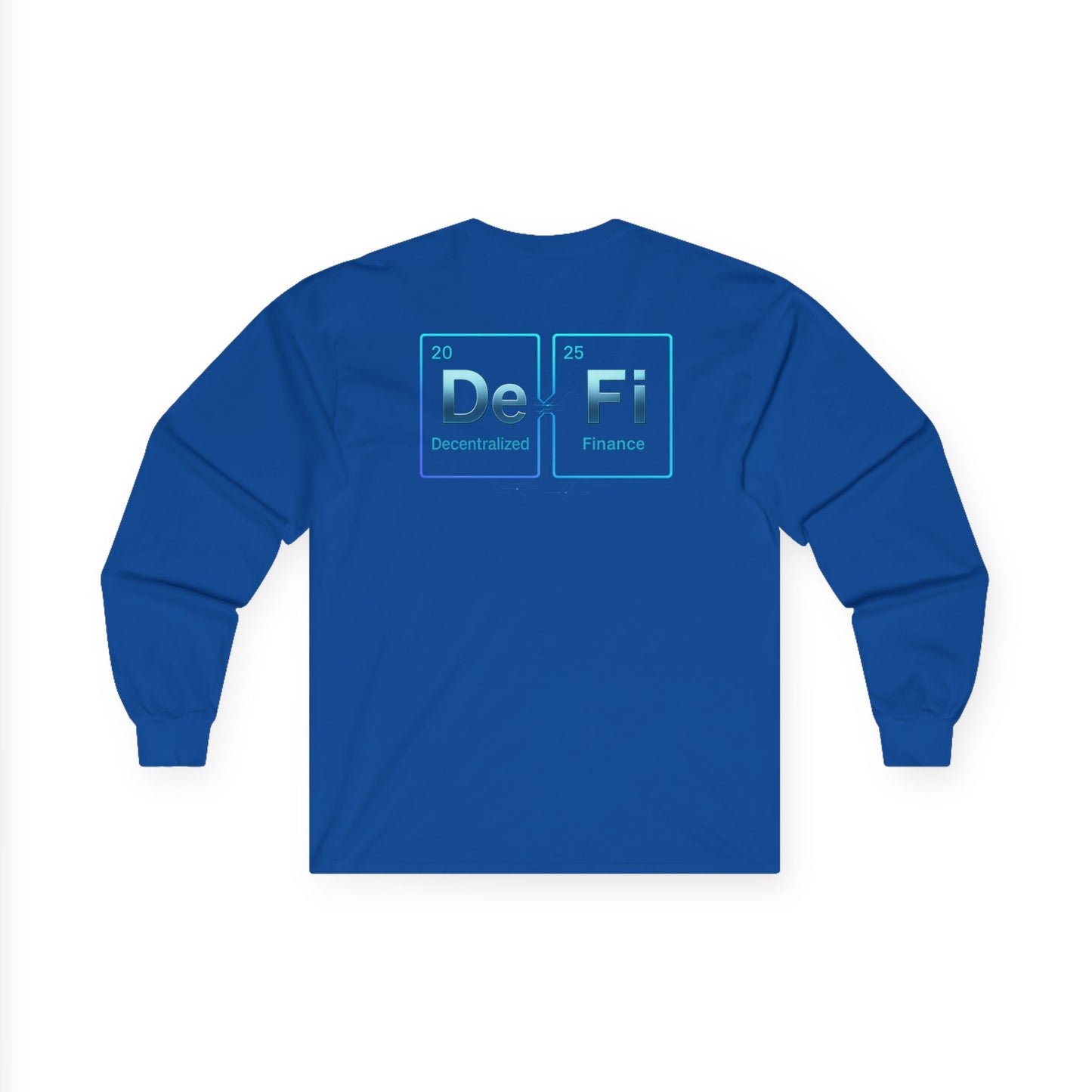 Decentralized Finance Long Sleeve Tee (front logo + back design) – Crypto Vault Shirt