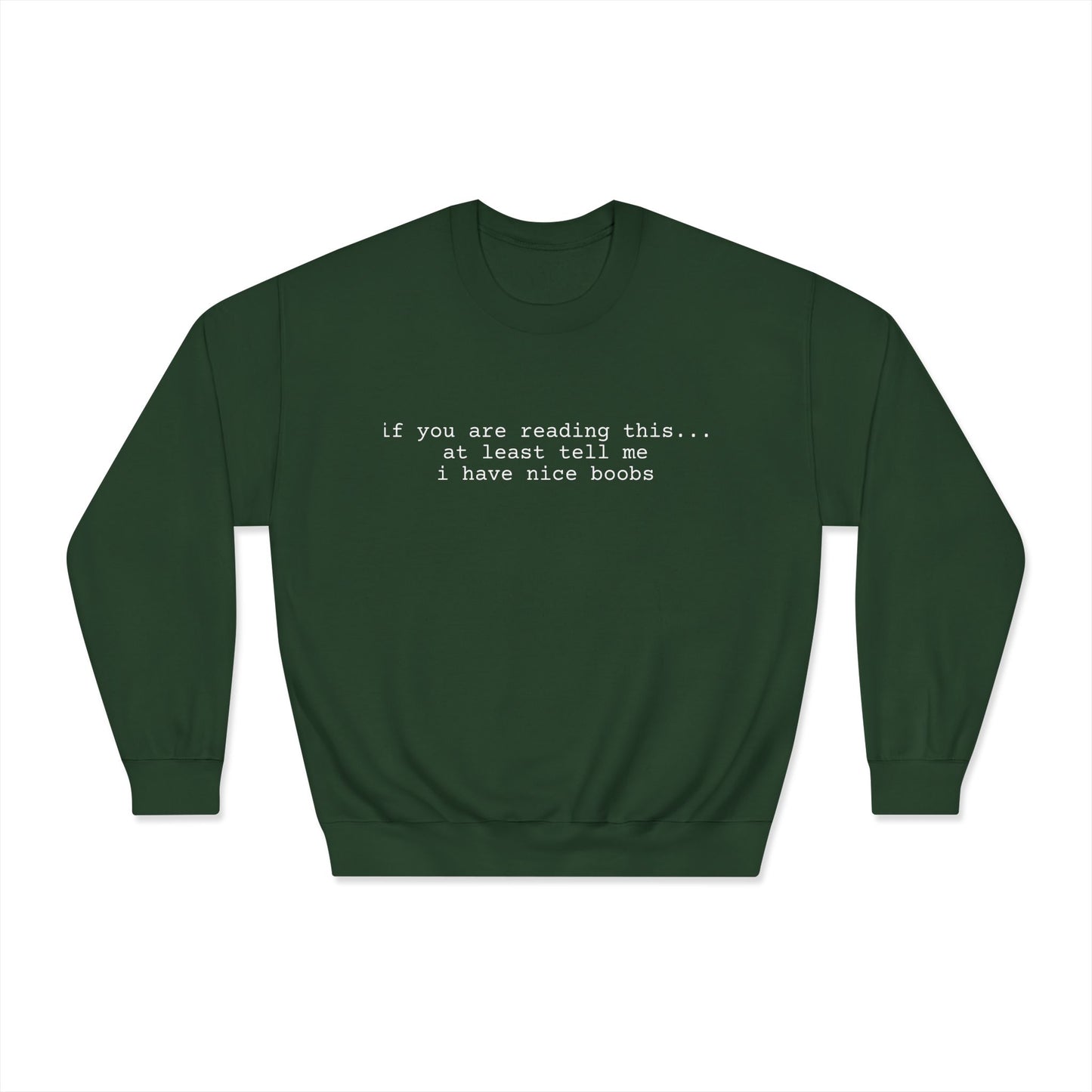 Nice boobs Dryblend Crewneck Sweatshirt (front design) - Meme Apparel