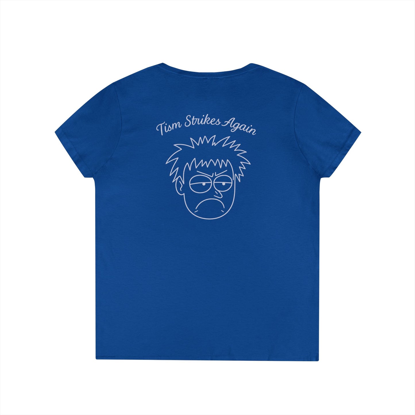Tism Strikes Again V-Neck Tee (front logo + back design) – Meme Apparel