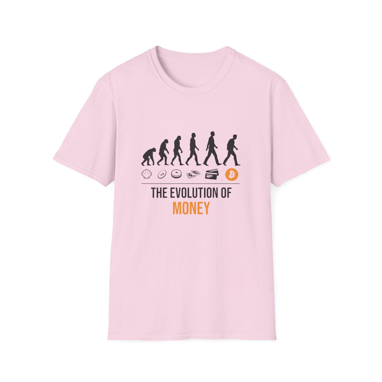 The Evolution of Money Tee (front design) – Crypto Vault Shirt