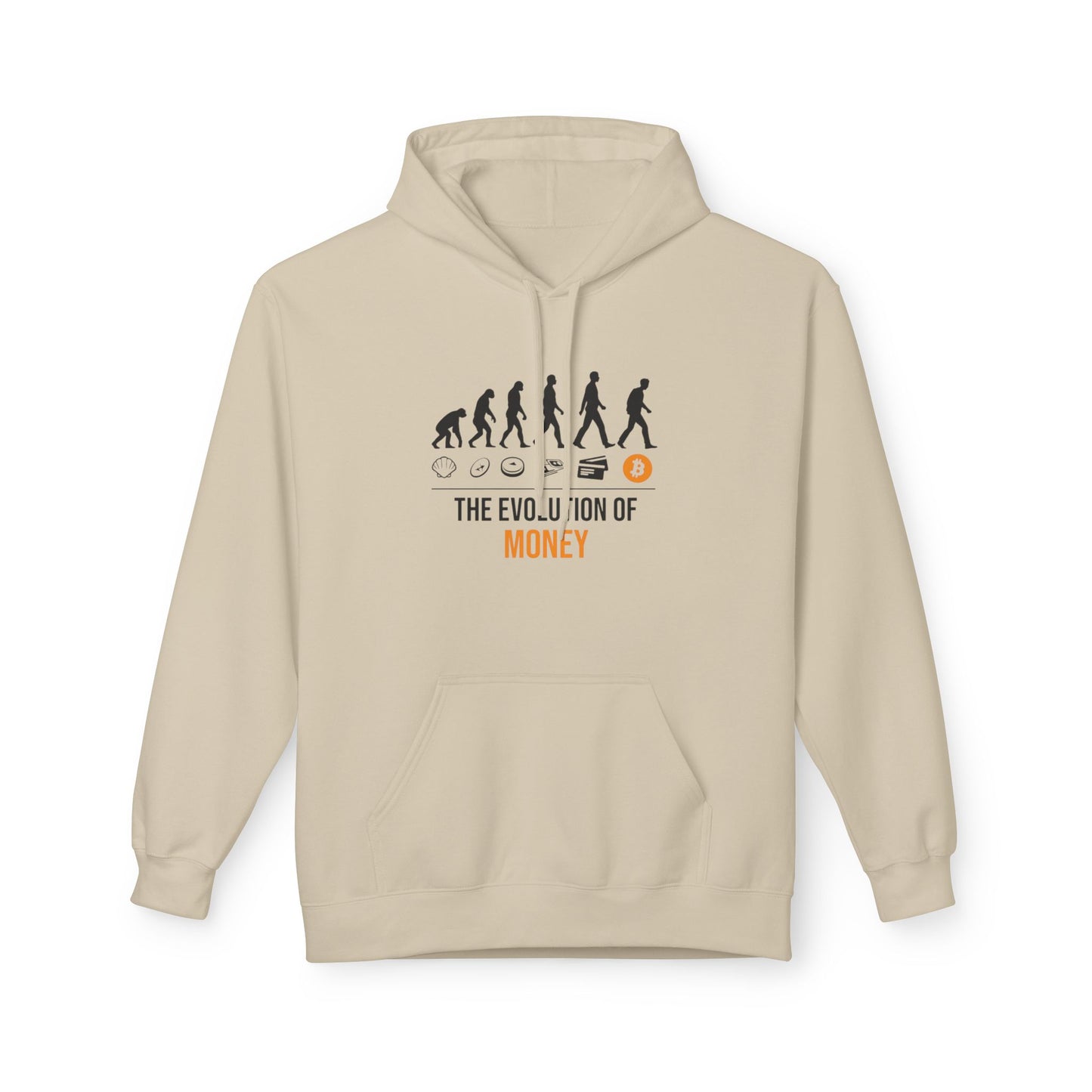 The Evolution of Money Hoodie (front design) – Crypto Vault Pullover