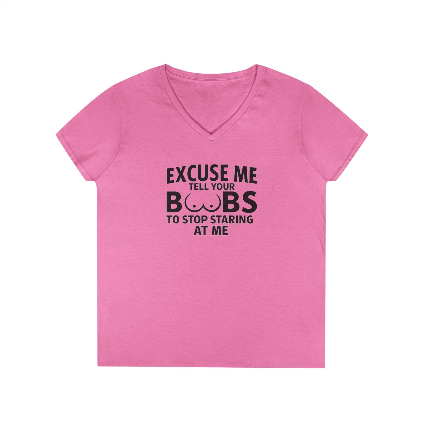 Tell Your Boobs V-Neck Tee (front design) – Meme Apparel