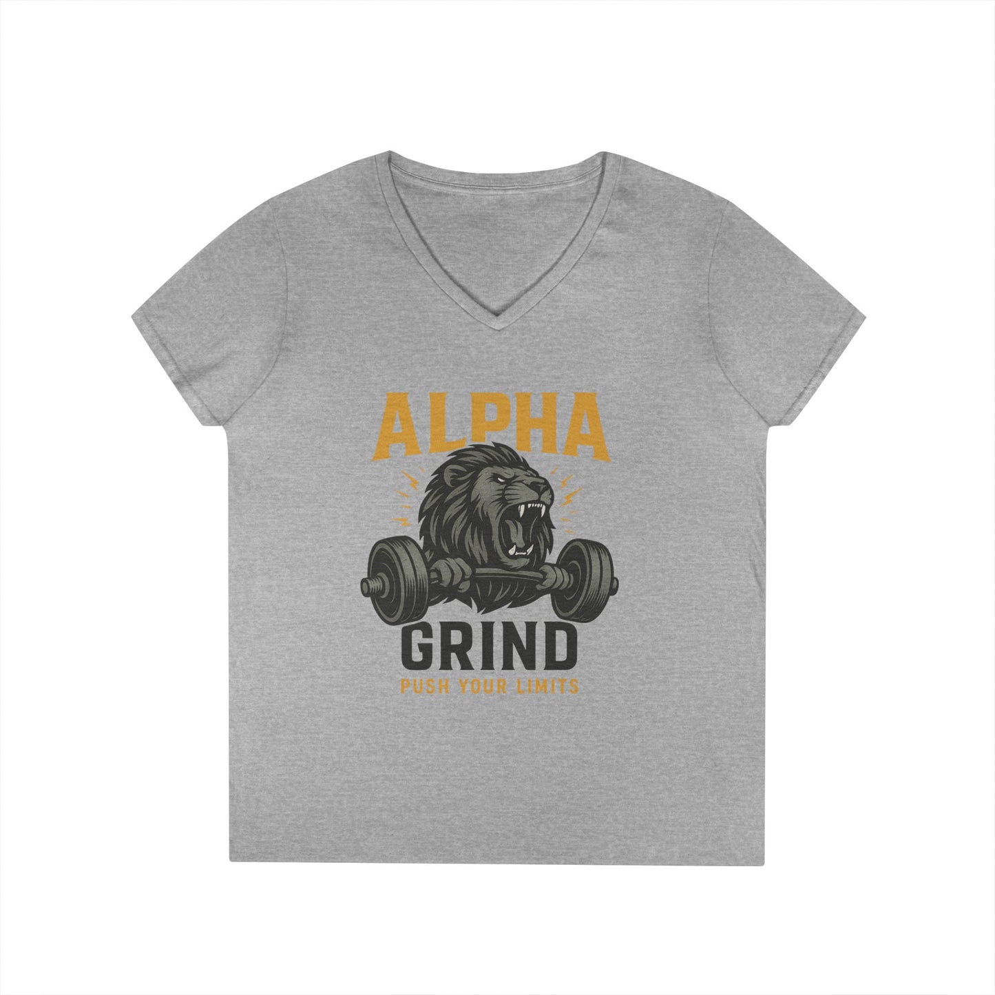 Push Your Limits Ladies' V-Neck T-Shirt (front design) — Gym Apparel