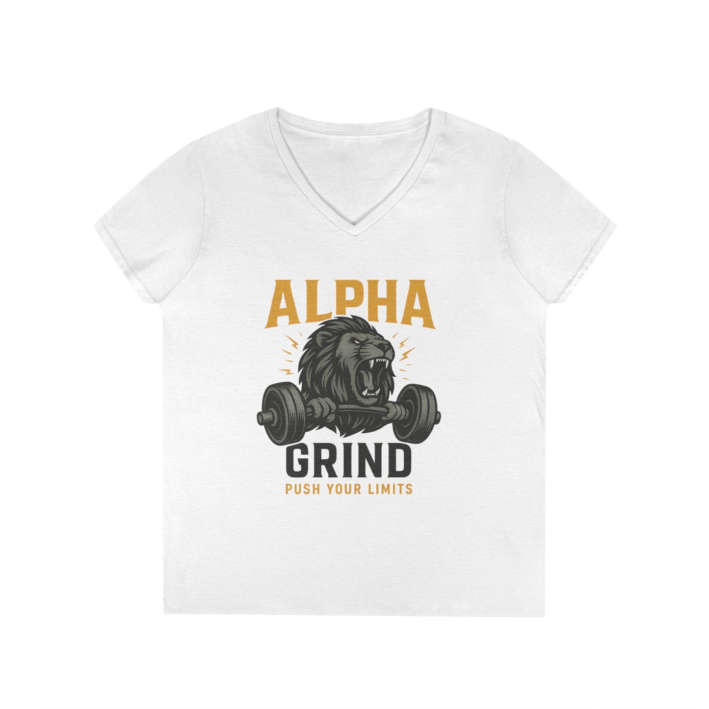 Push Your Limits Ladies' V-Neck T-Shirt (front design) — Gym Apparel