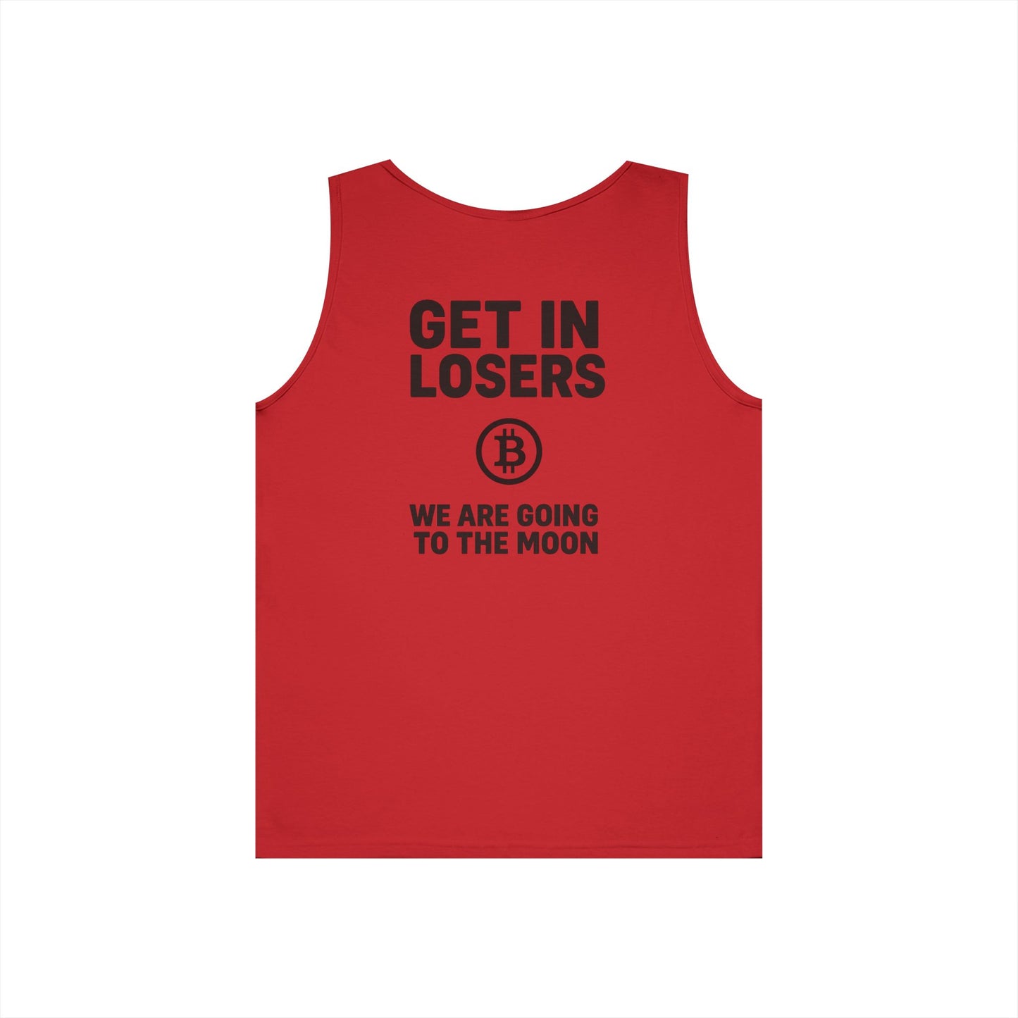 Get In Losers Bitcoin Moon Mission Tank Top (front logo + back design) – Investor Apparel