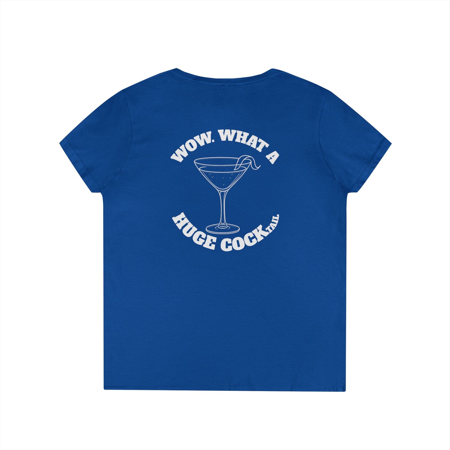 Huge Cocktail V-Neck Tee (front logo + back design) – Meme Apparel