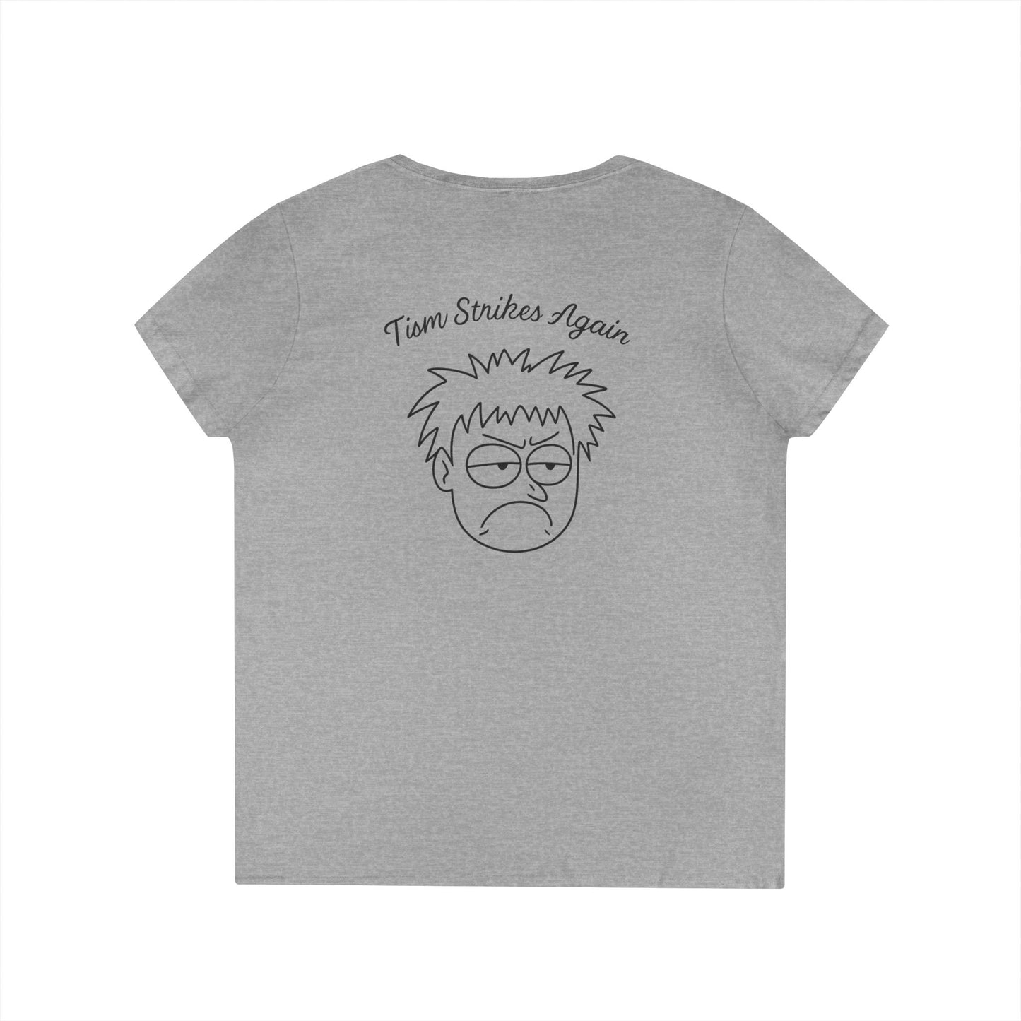 Tism Strikes Again V-Neck Tee (front logo + back design) – Meme Apparel