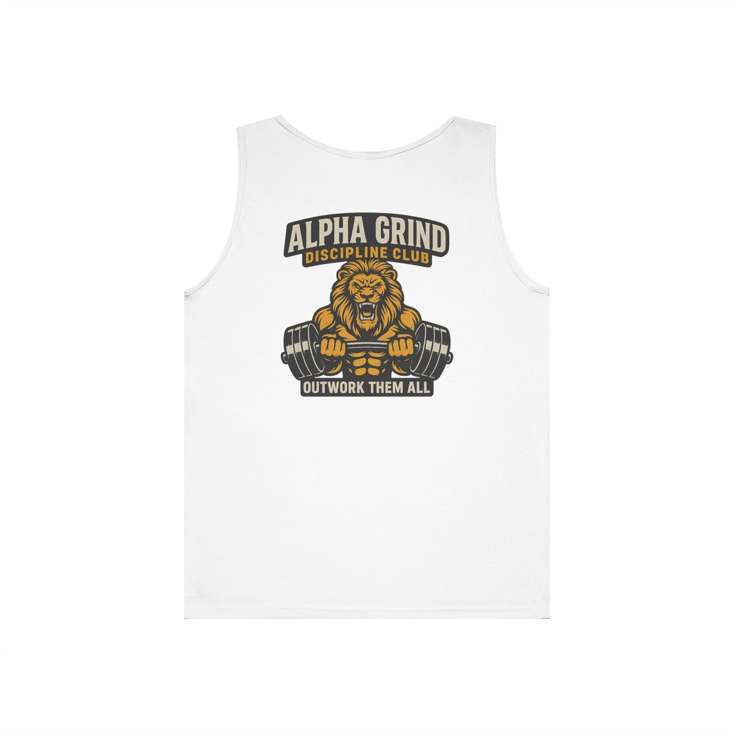 Alpha Grind Tank Top (front logo + back design) – Gym Apparel