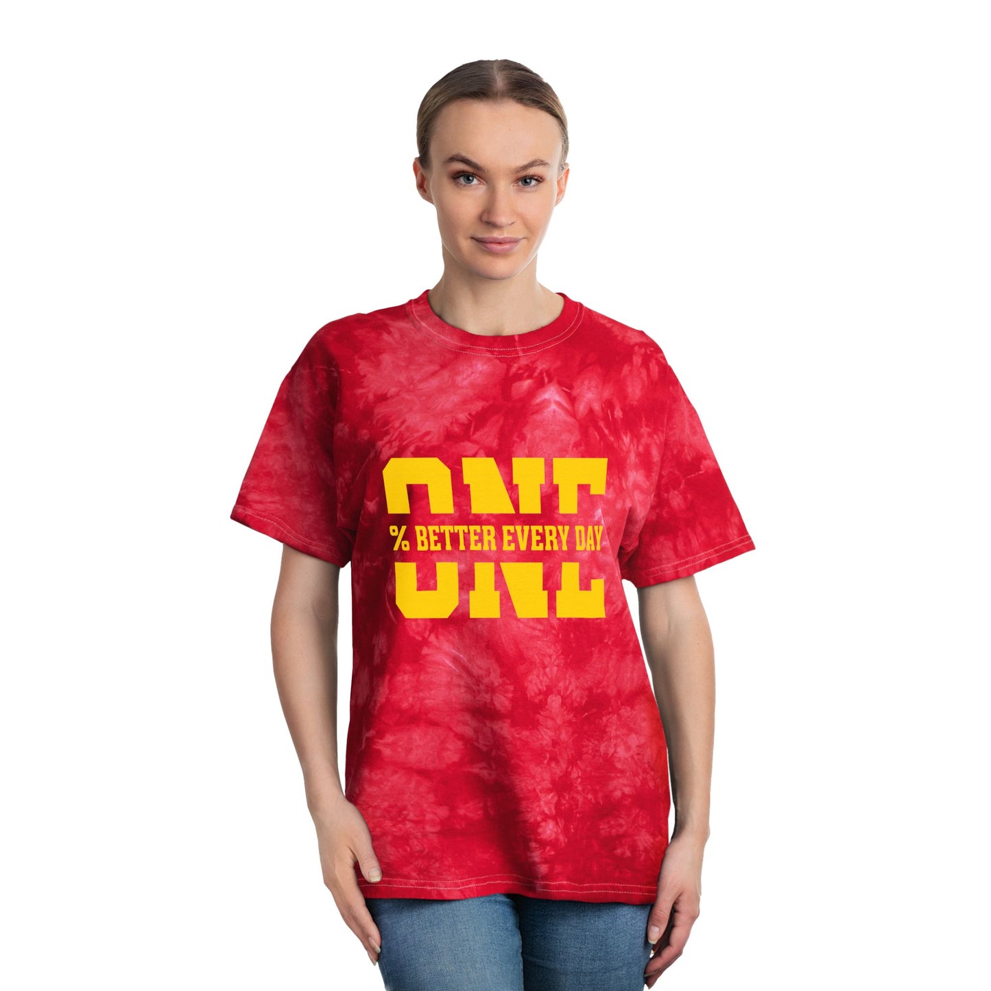 1% Better Every Day Tie-Dye Tee (front design) – Discipline Club Shirt