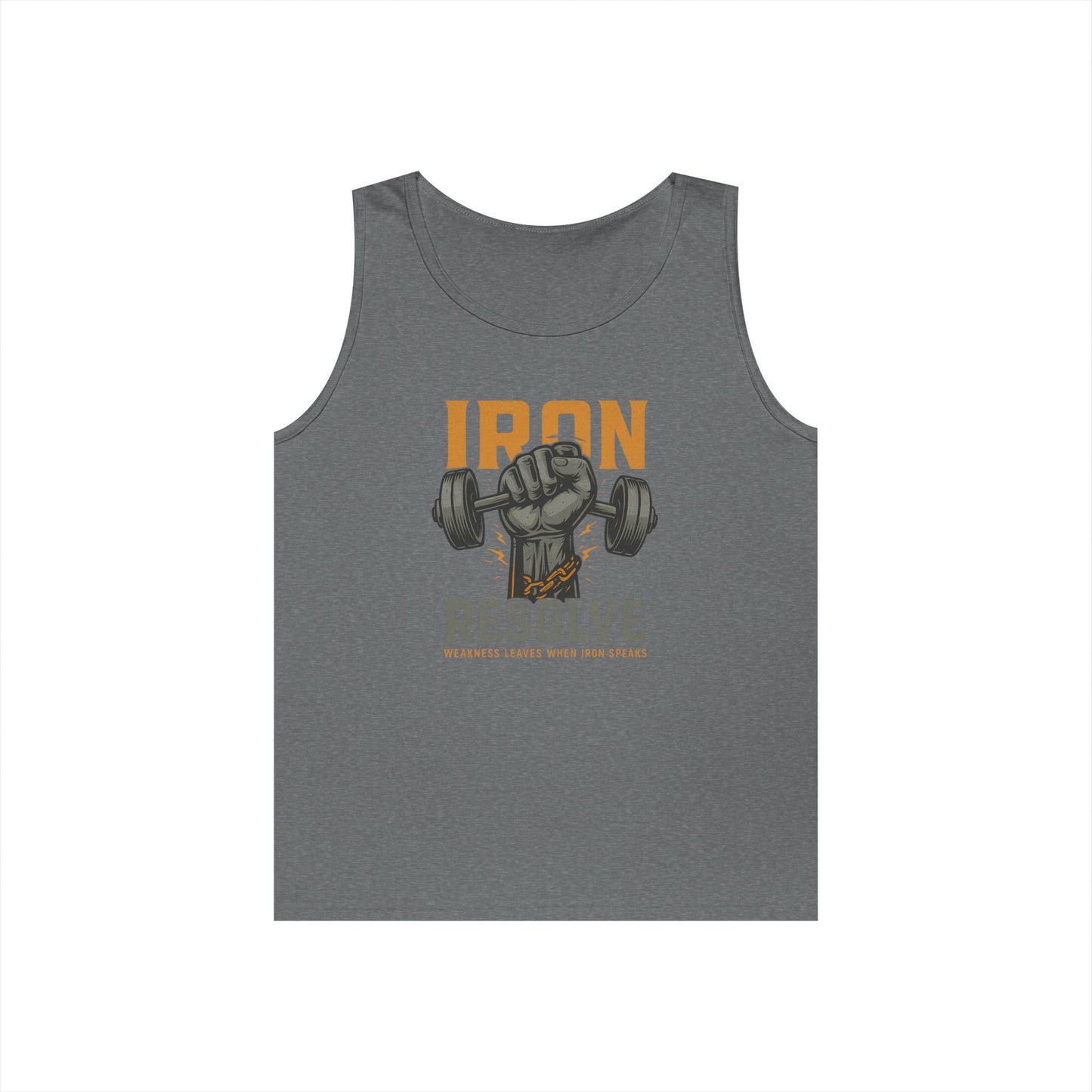 Iron Resolve Tank Top (front design) – Gym Apparel