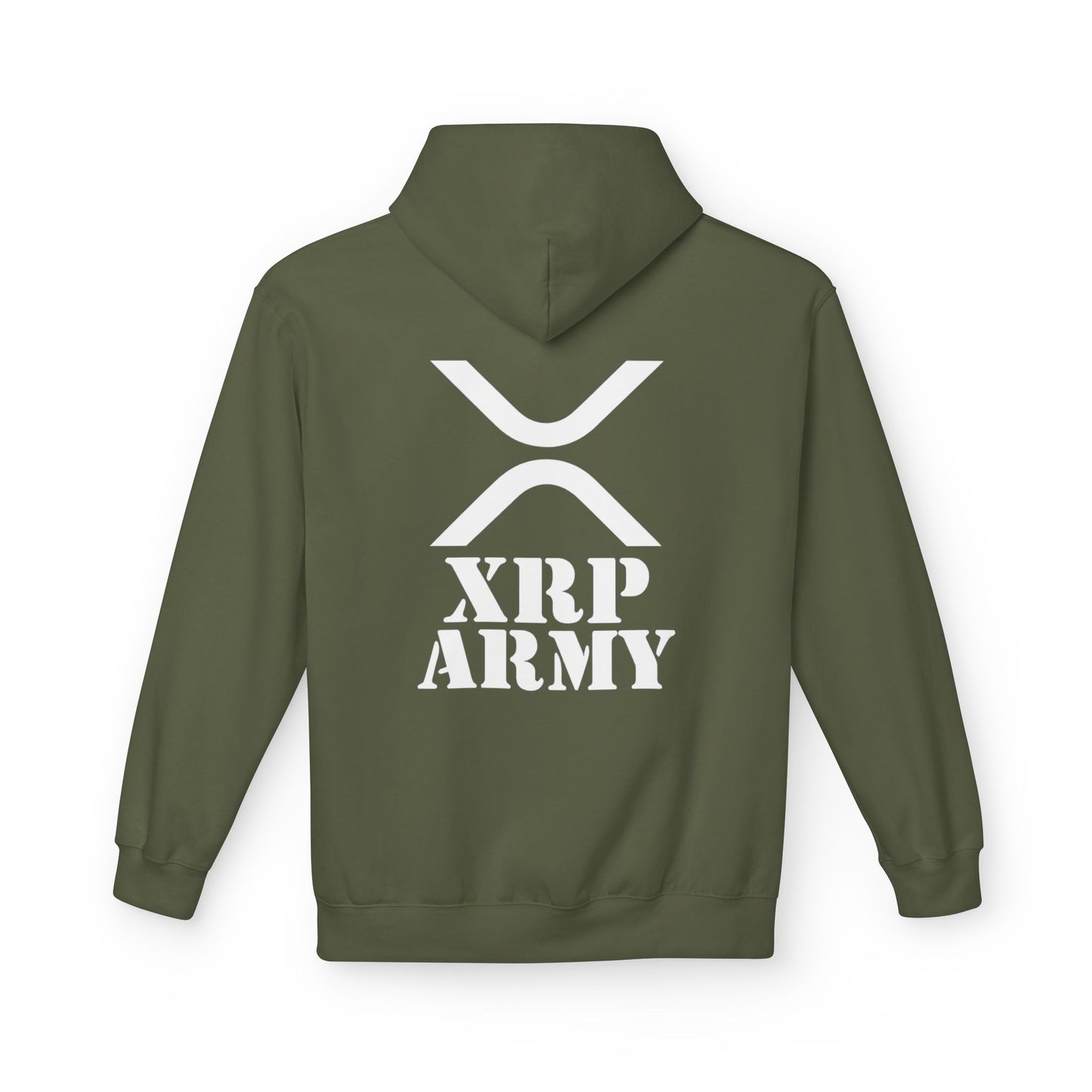XRP Army Hoodie (front logo + back design) – Crypto Vault Pullover