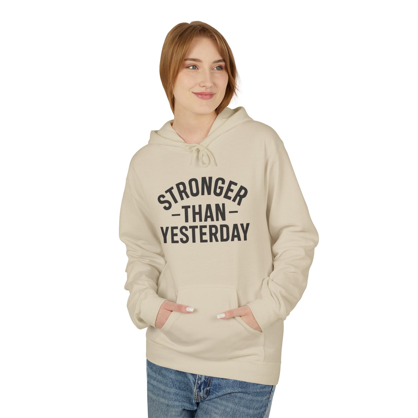 Stronger Than Yesterday Hoodie (front design) – Discipline Club Pullover
