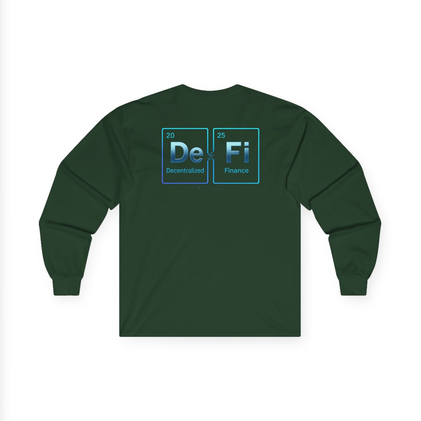 Decentralized Finance Long Sleeve Tee (front logo + back design) – Crypto Vault Shirt