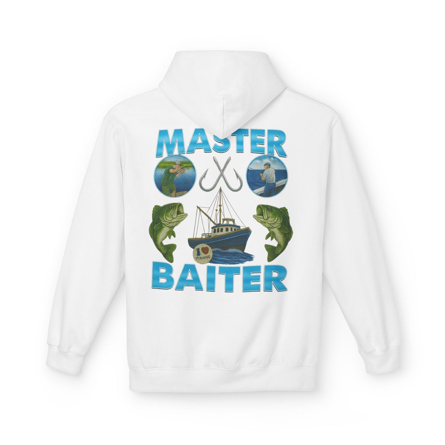 Master Baiter Midweight Softstyle Fleece Hoodie (front logo + back design) - Meme Apparel