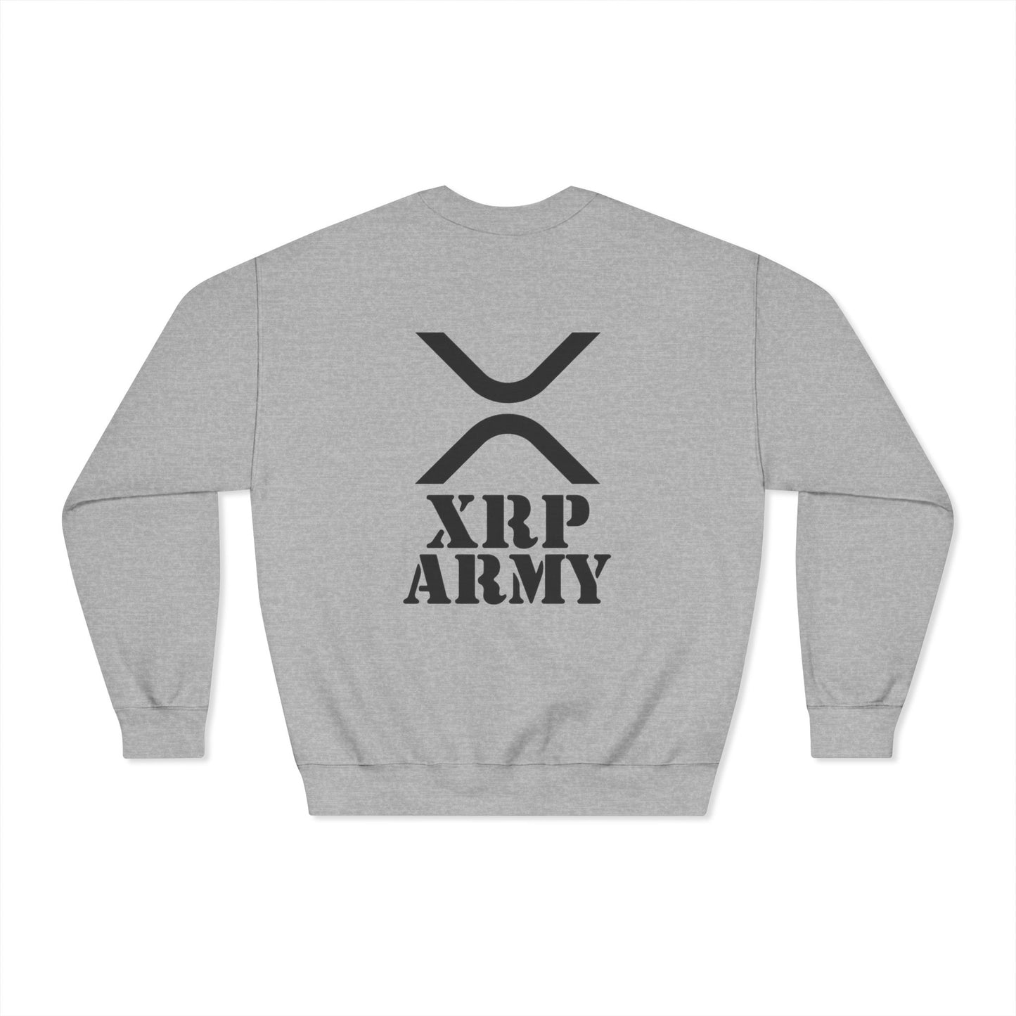 XRP Army Crewneck Sweatshirt (front logo + back design) – Crypto Vault Pullover