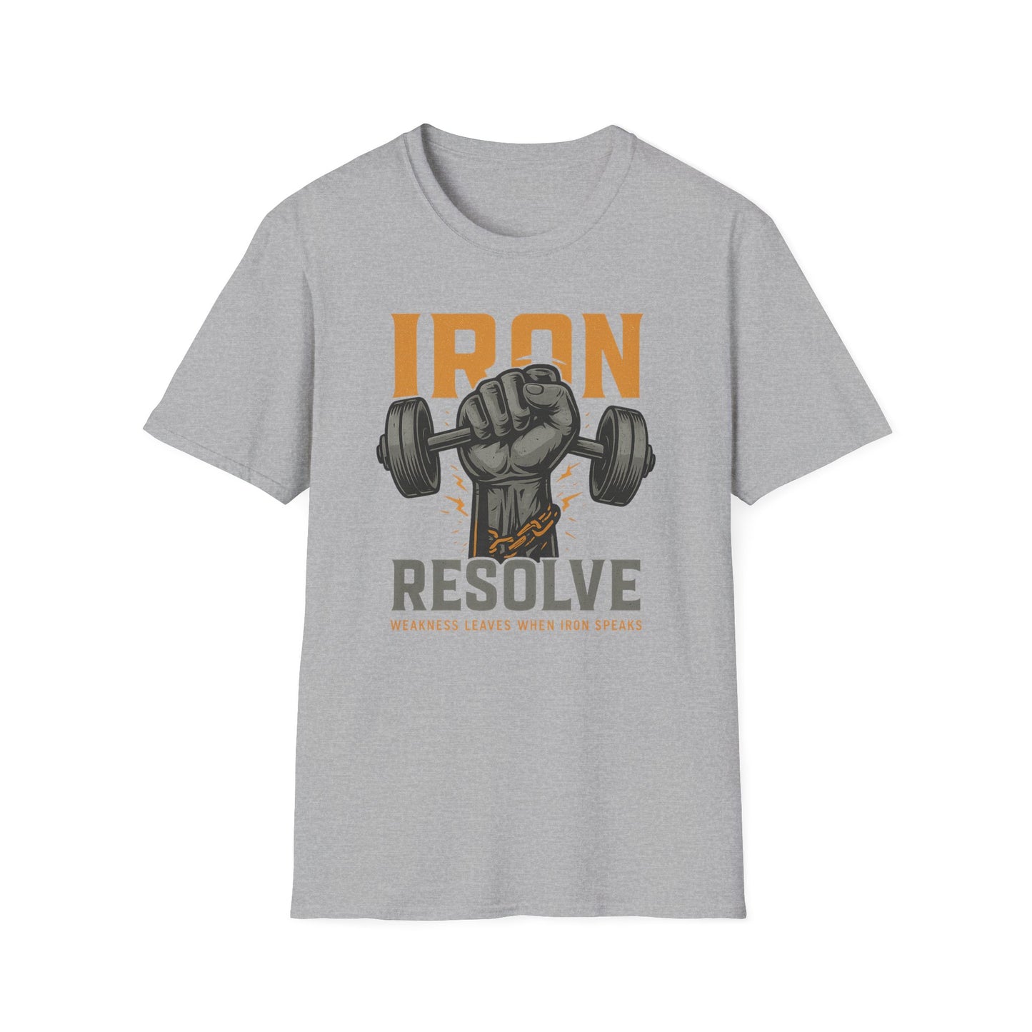 Iron Resolve T-Shirt (front design) – Gym Apparel