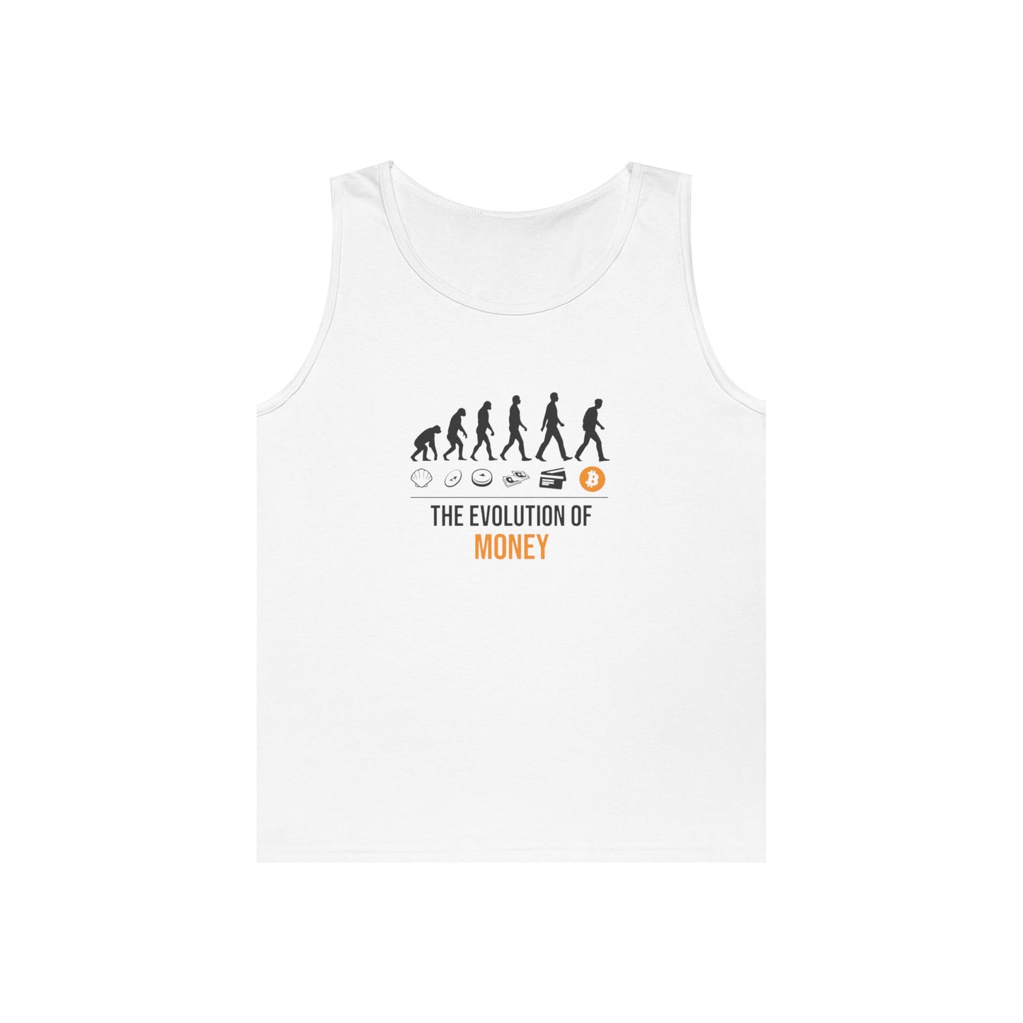The Evolution of Money Tank Top (front design) – Crypto Vault Shirt