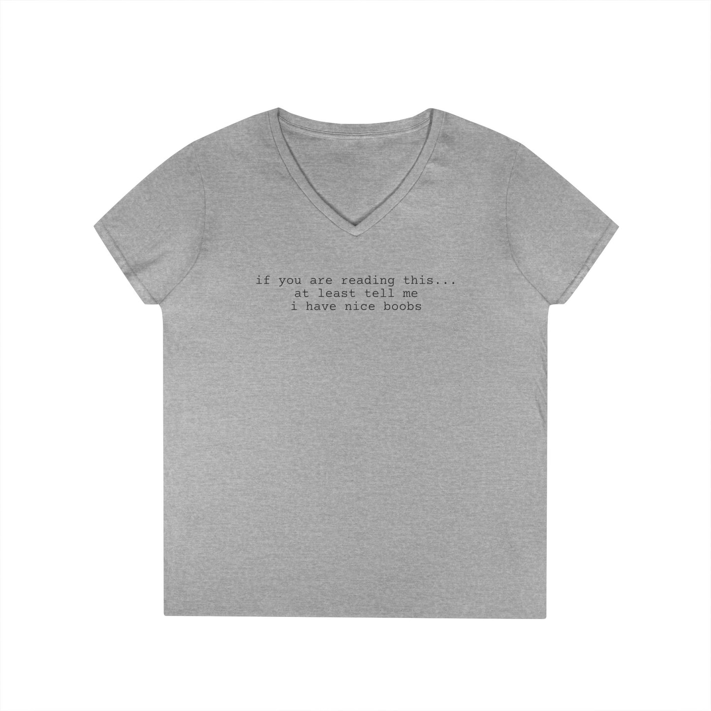 Nice Boobs V-Neck Tee (front design) – Meme Apparel