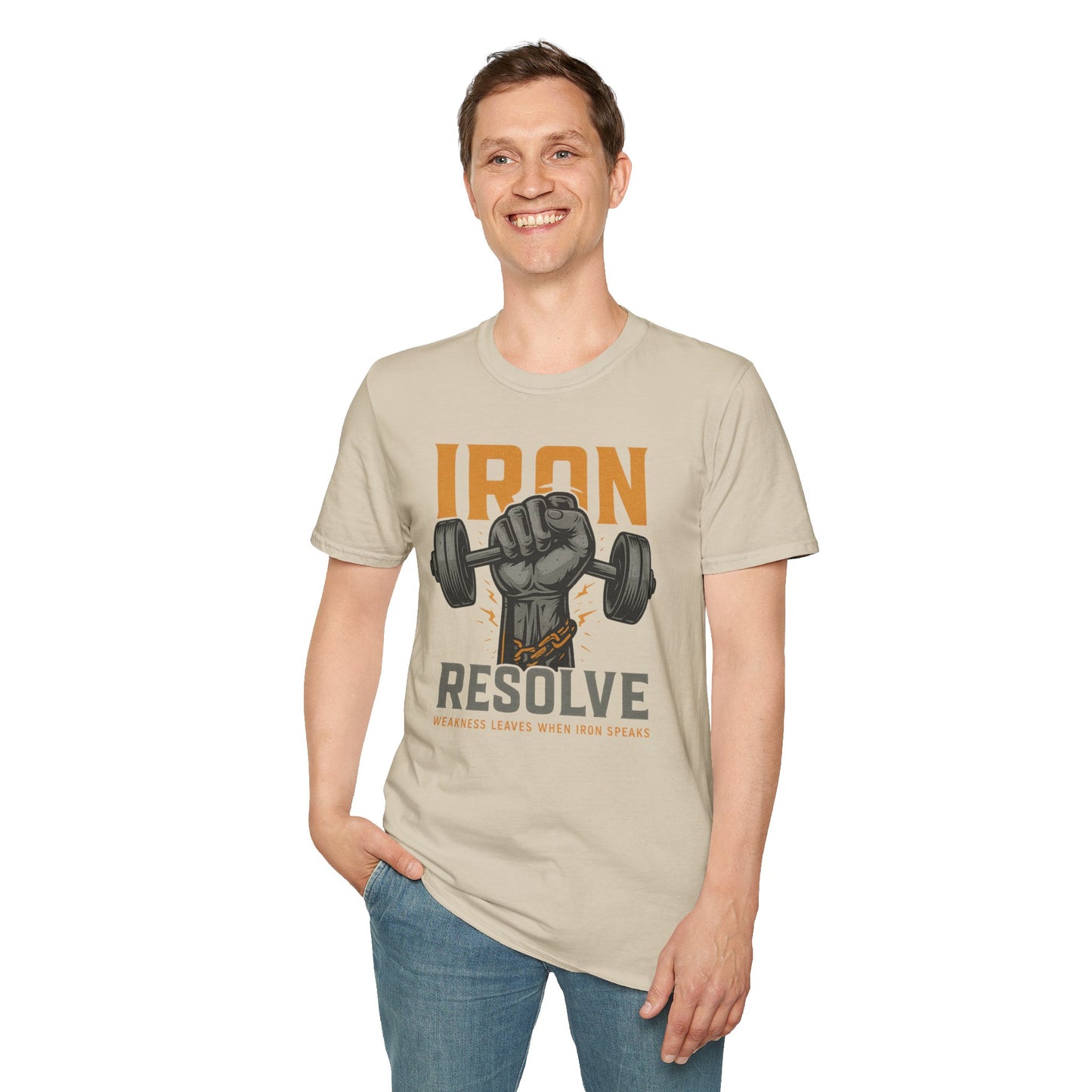 Iron Resolve T-Shirt (front design) – Gym Apparel