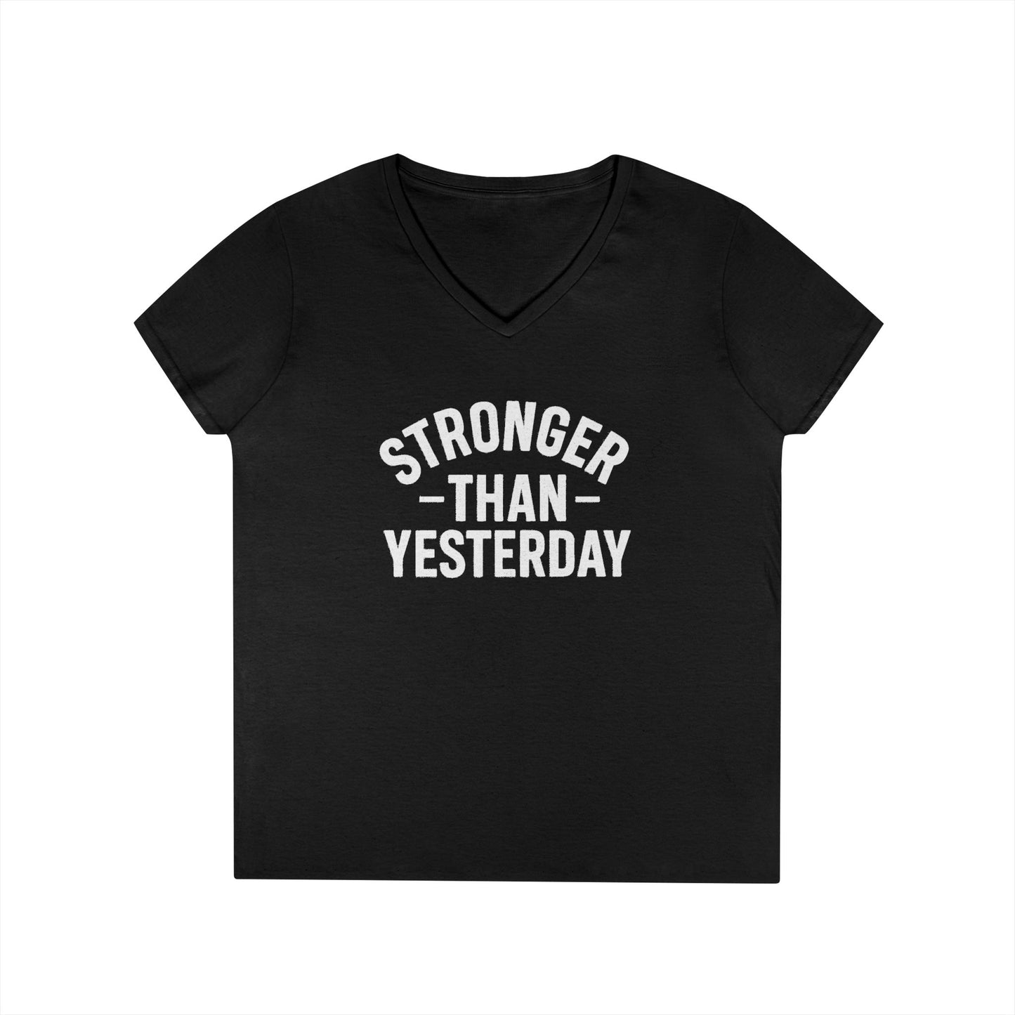Stronger Than Yesterday Tee (front design) – Discipline Club Ladies V-Neck