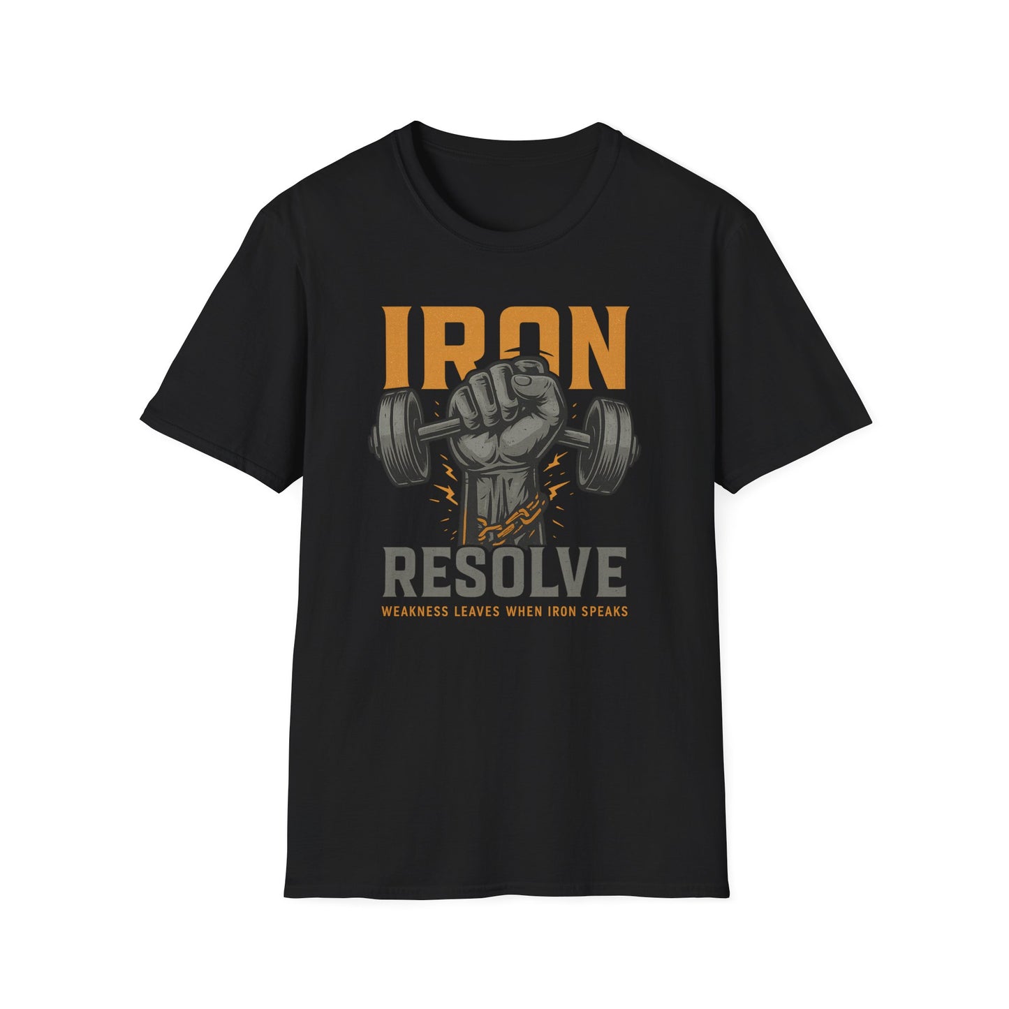 Iron Resolve T-Shirt (front design) – Gym Apparel