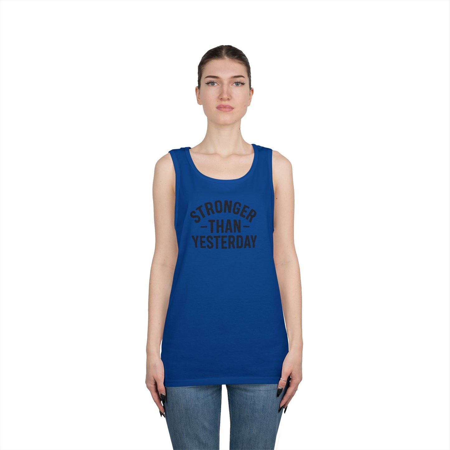 Stronger Than Yesterday Tank Top (front design) – Discipline Club Shirt